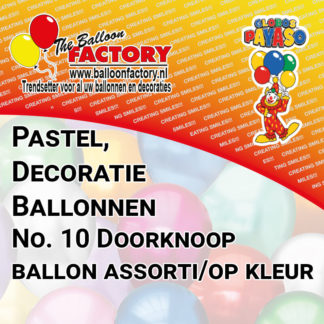 No. 10 Doorknoopballon assorti/op kleur