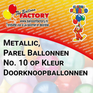 No. 10 Doorknoopballon Metallic/Parel op kleur